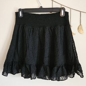 INTERMIX Black Rena Swiss Dot Silk Skirt